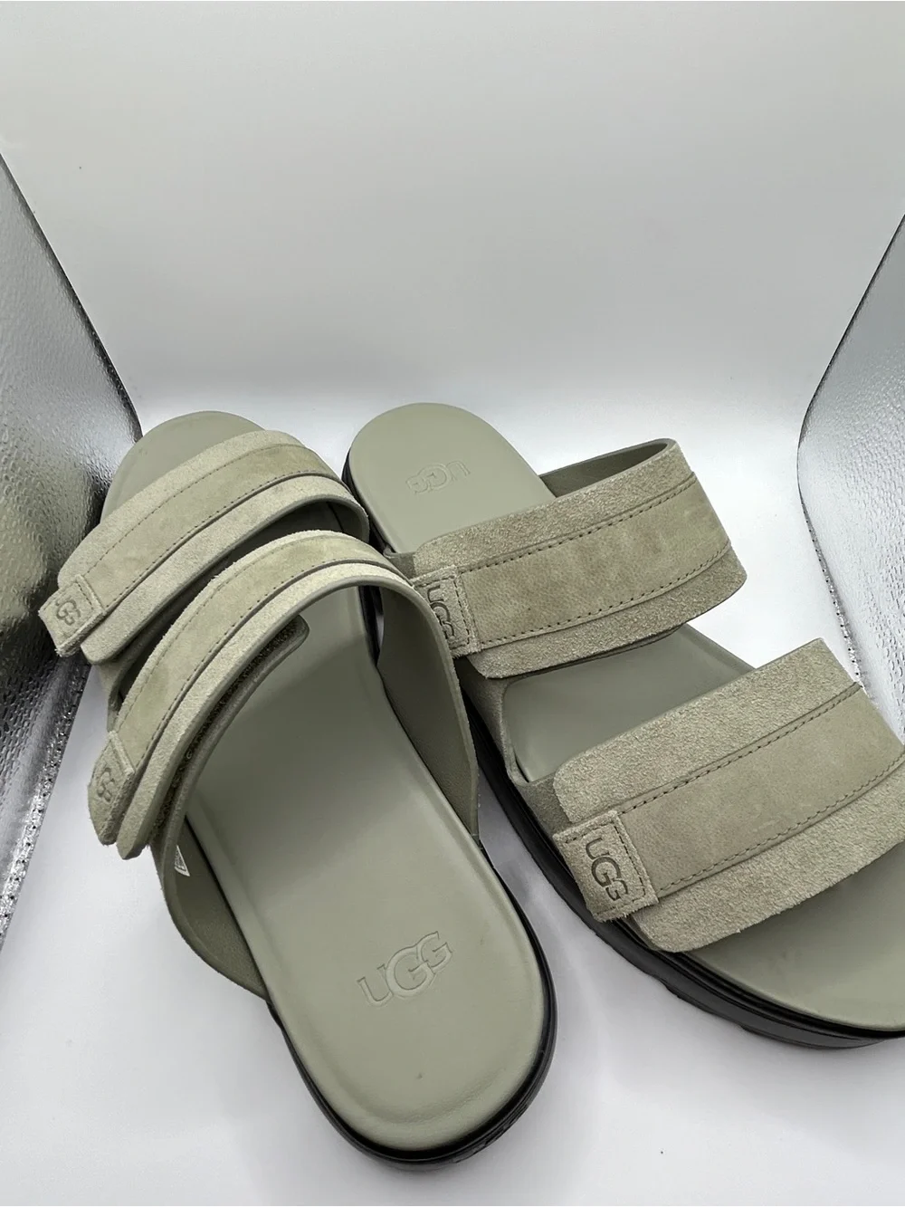 UGG Women’s Zane Slide II Suede Slide Sandal in Sage Green EUC